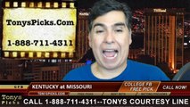 Missouri Tigers vs. Kentucky Wildcats Free Pick Prediction NCAA College Football Odds Preview 11-1-2014