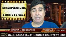 Georgia Tech Yellow Jackets vs. Virginia Cavaliers Free Pick Prediction NCAA College Football Odds Preview 11-1-2014