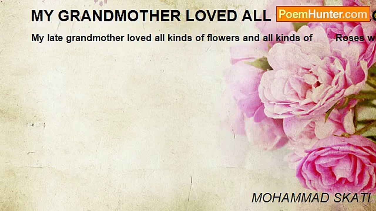 MOHAMMAD SKATI - MY GRANDMOTHER LOVED ALL KINDS OF FLOWERS AND ROSES