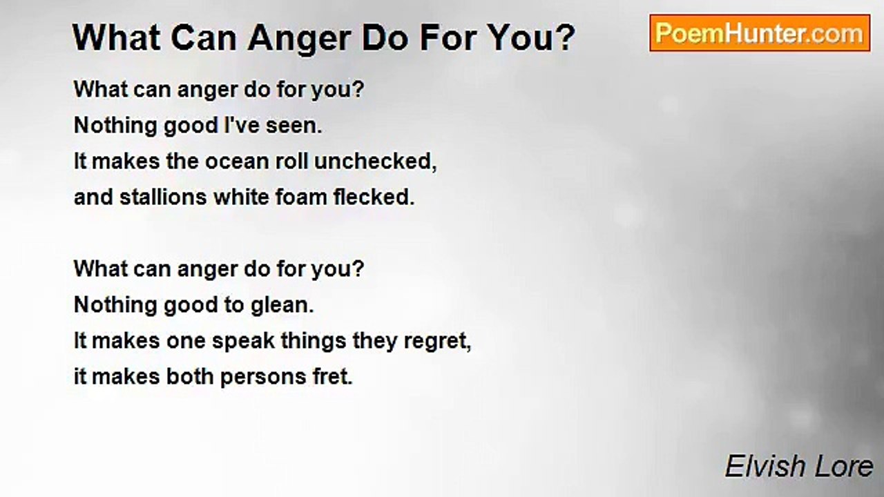Elvish Lore - What Can Anger Do For You?