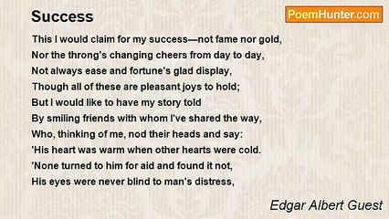 Edgar Albert Guest - Success