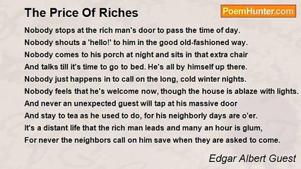 Edgar Albert Guest - The Price Of Riches