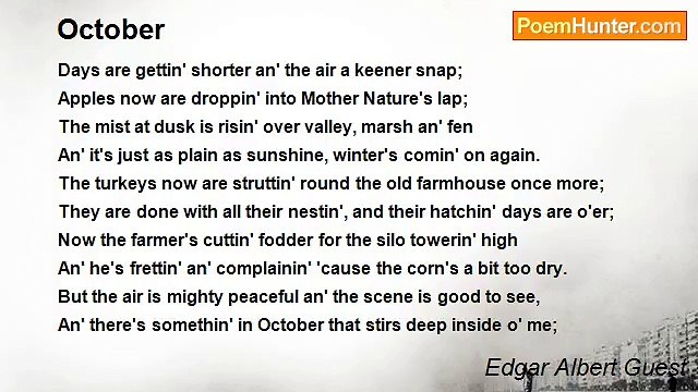 Edgar Albert Guest - October