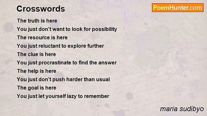 maria sudibyo - Crosswords