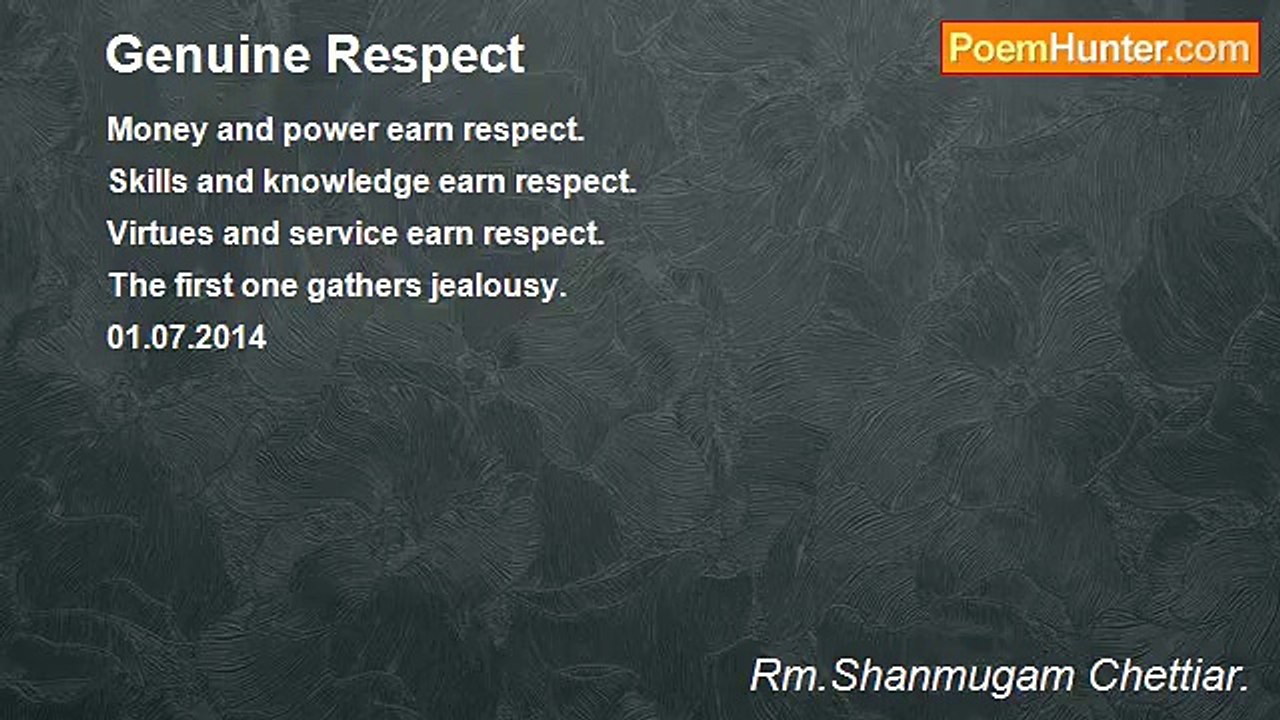 Rm.Shanmugam Chettiar. - Genuine Respect