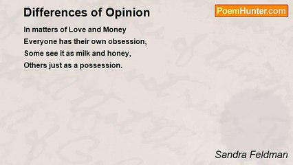 Sandra Feldman - Differences of Opinion