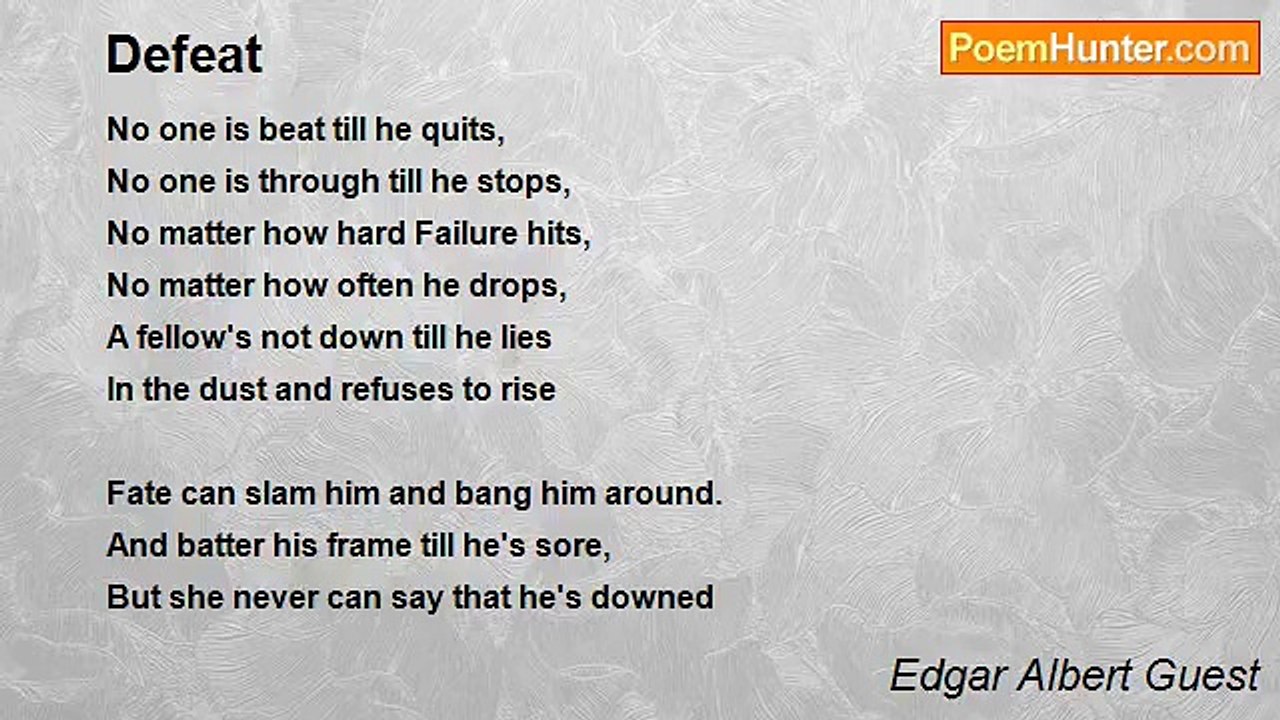 Edgar Albert Guest - Defeat