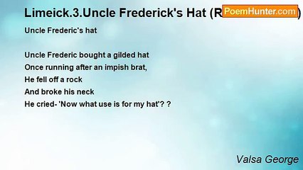 Valsa George - Limeick.3.Uncle Frederick's Hat (Resubmission)