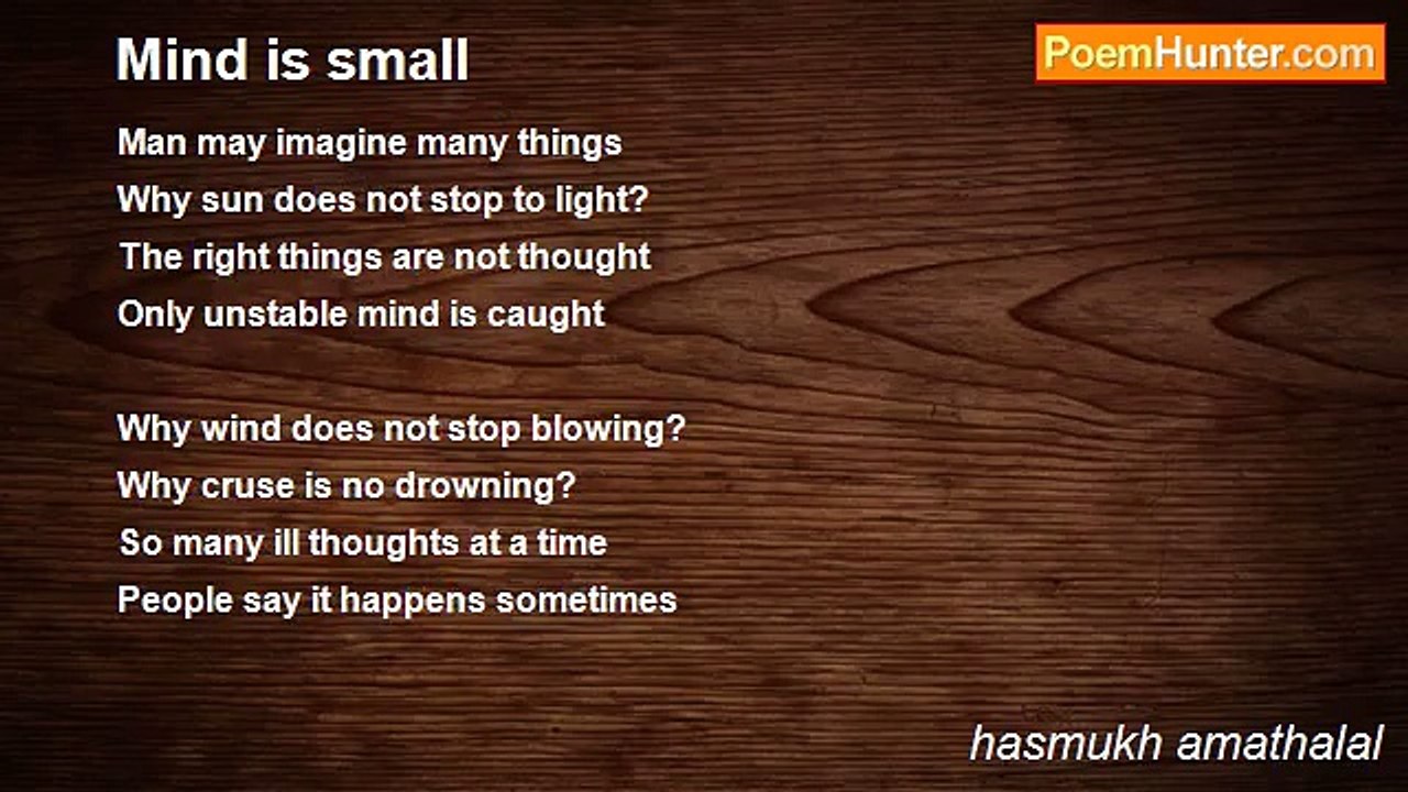 hasmukh amathalal - Mind is small