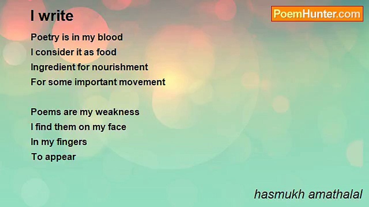 hasmukh amathalal - I write