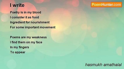 hasmukh amathalal - I write