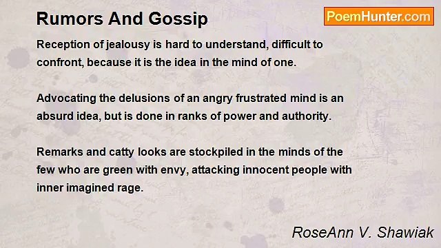 RoseAnn V. Shawiak - Rumors And Gossip