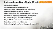Dr John Celes - Independence Day of India 2014 (in acrostic)