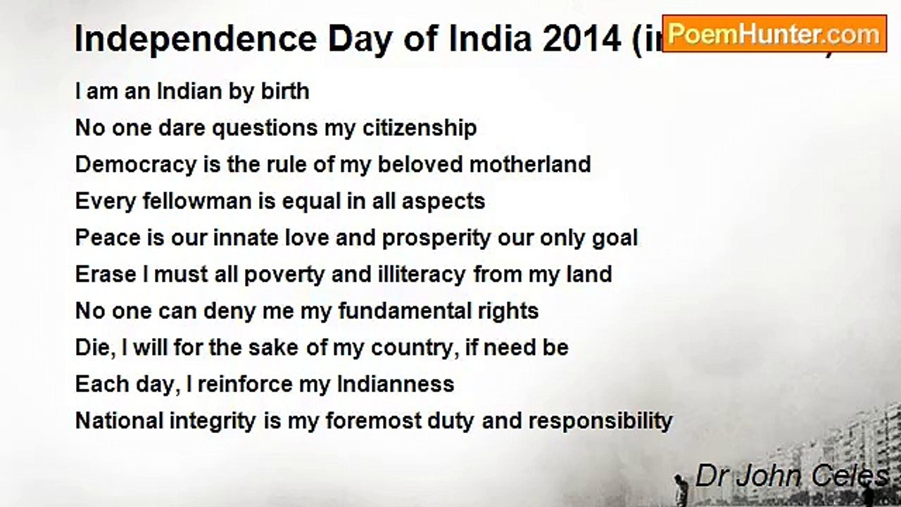 Dr John Celes - Independence Day of India 2014 (in acrostic)