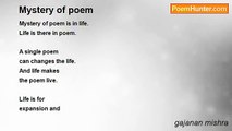 gajanan mishra - Mystery of poem