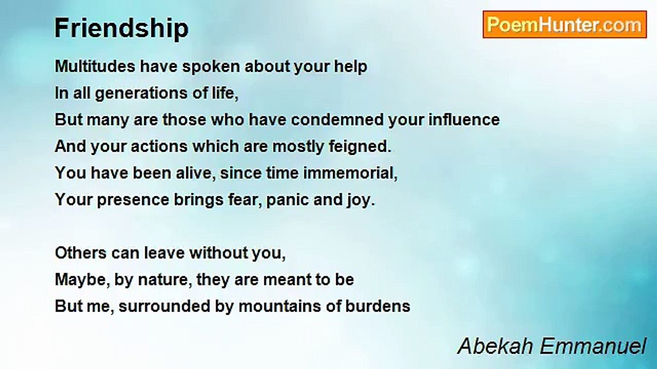 Abekah Emmanuel - Friendship