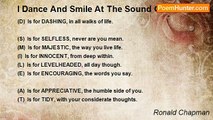 Ronald Chapman - I Dance And Smile At The Sound Of Your Voice (Acrostic Poetry)