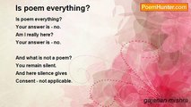 gajanan mishra - Is poem everything?