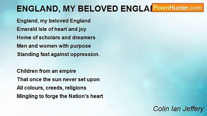 Colin Ian Jeffery - ENGLAND, MY BELOVED ENGLAND