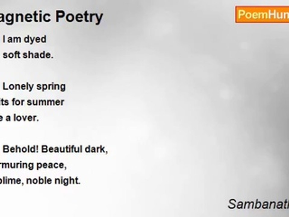 Sambanath Denis - Magnetic Poetry