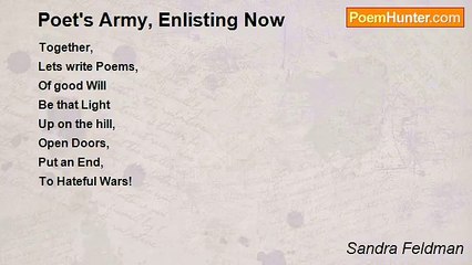 Sandra Feldman - Poet's Army, Enlisting Now