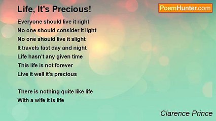 Clarence Prince - Life, It's Precious!