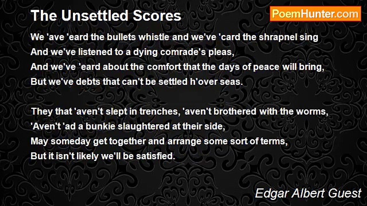 Edgar Albert Guest - The Unsettled Scores