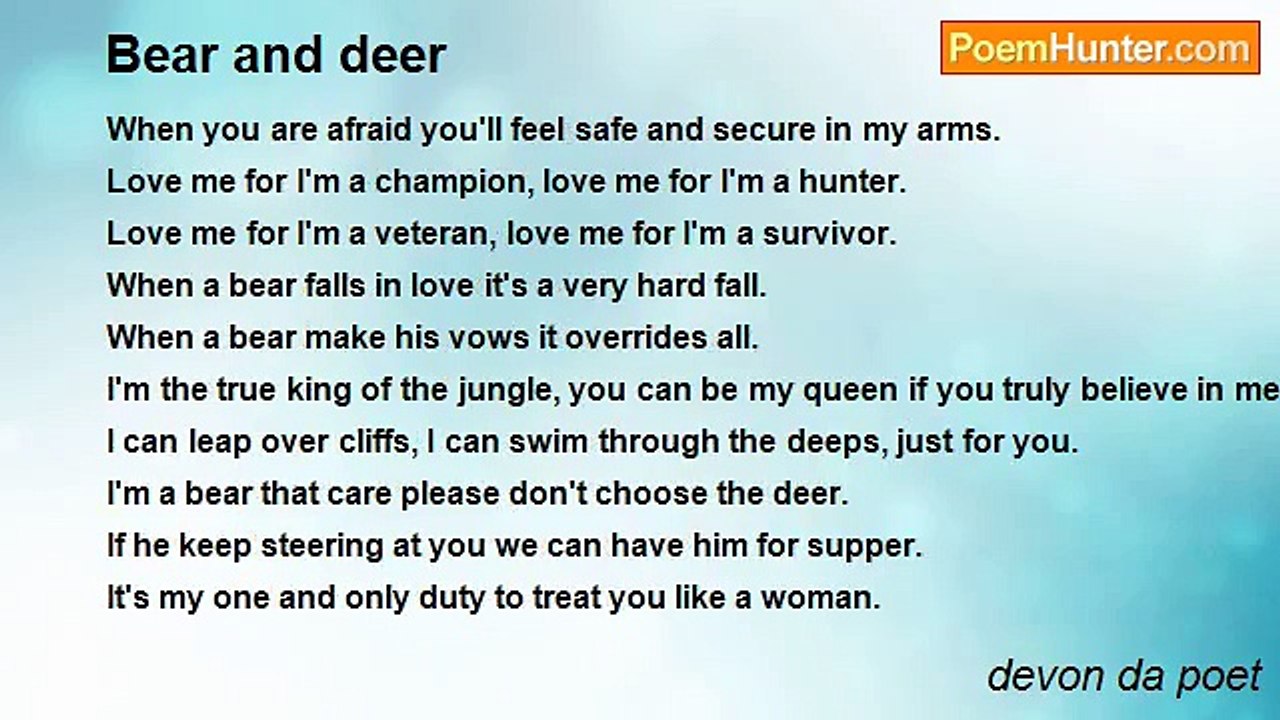 devon da poet - Bear and deer
