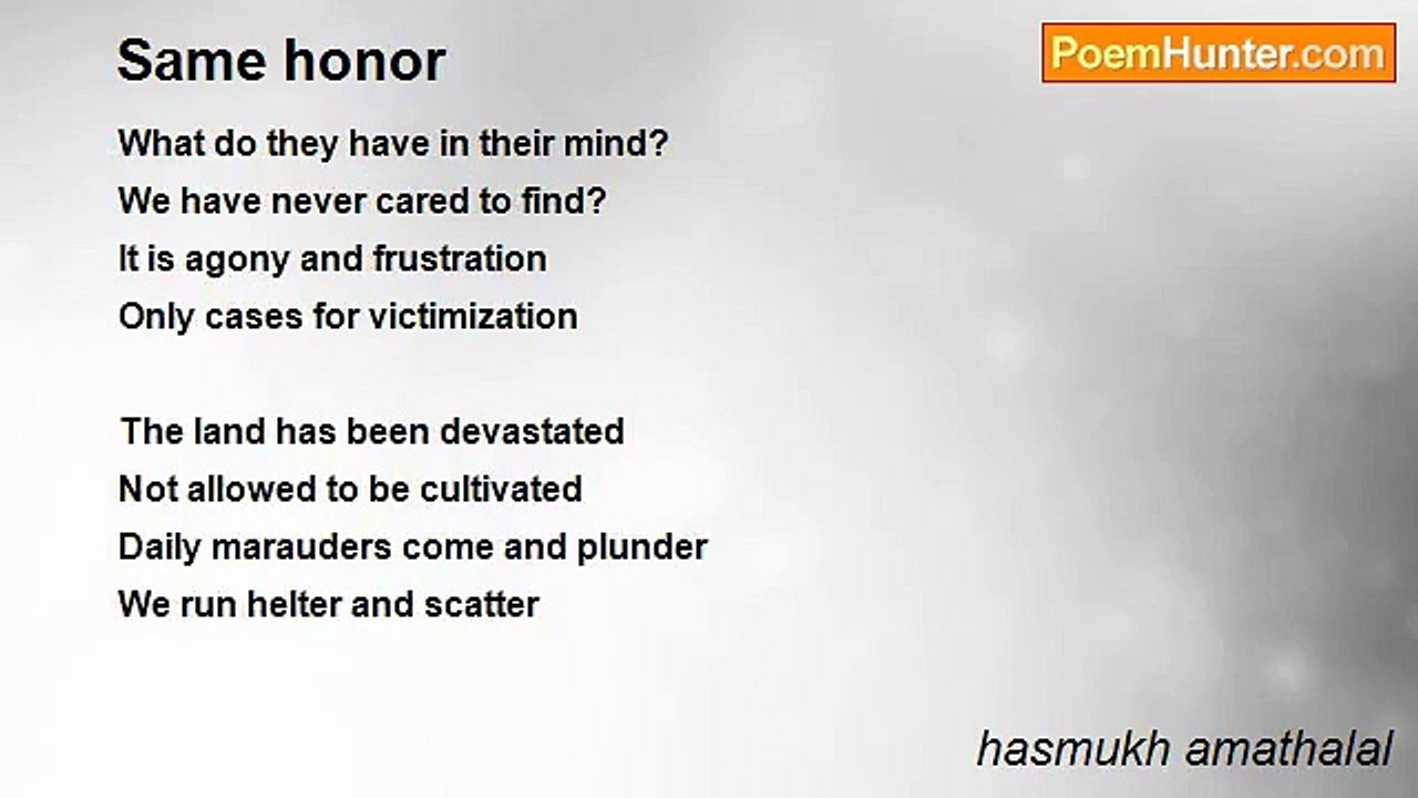 hasmukh amathalal - Same honor