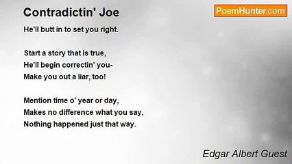 Edgar Albert Guest - Contradictin' Joe