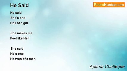 Aparna Chatterjee - He Said