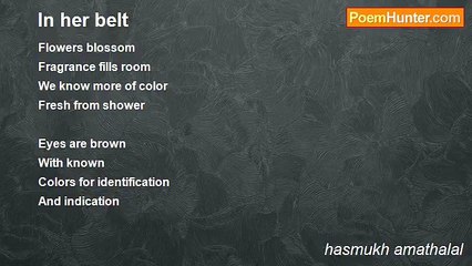 hasmukh amathalal - In her belt