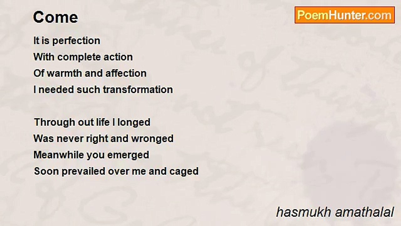 hasmukh amathalal - Come