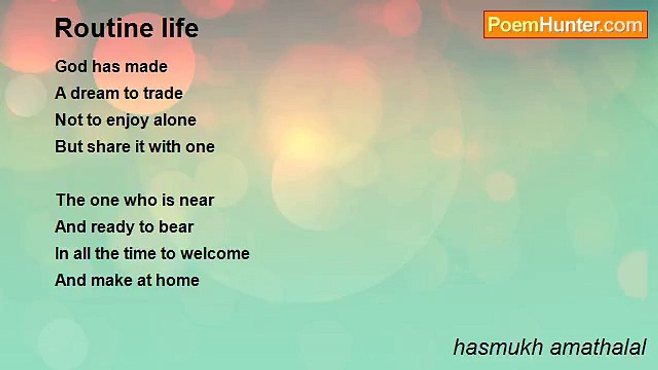 hasmukh amathalal - Routine life