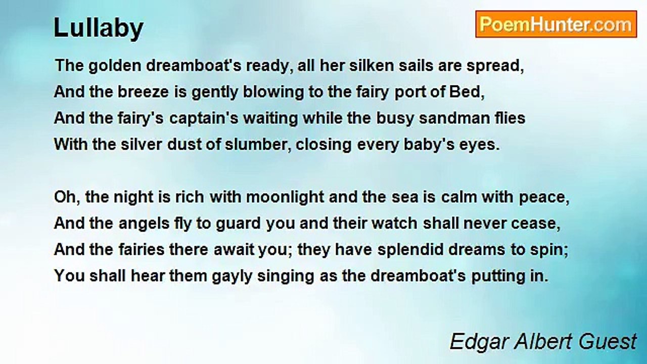 Edgar Albert Guest - Lullaby