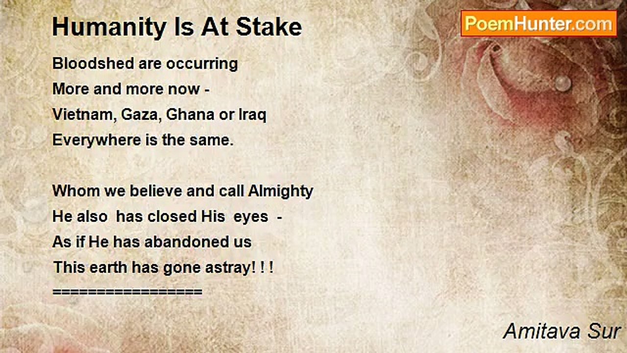 Amitava Sur - Humanity Is At Stake