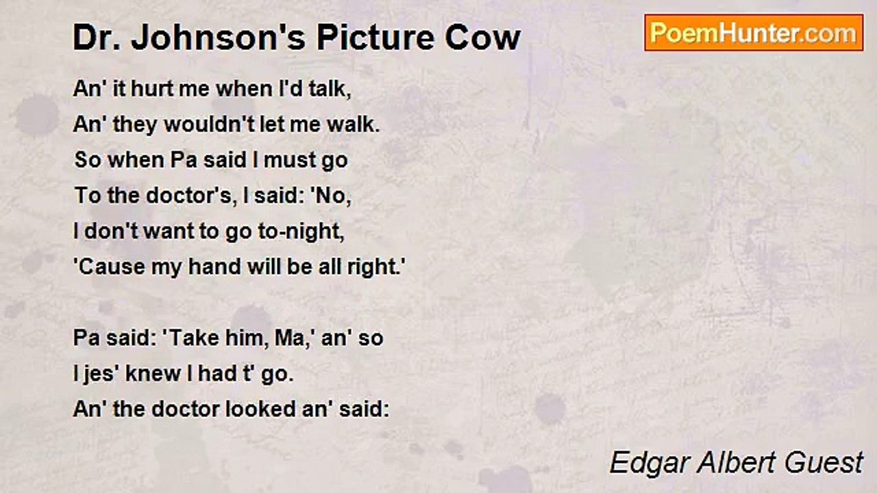 Edgar Albert Guest - Dr. Johnson's Picture Cow