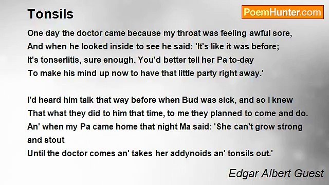 Edgar Albert Guest - Tonsils