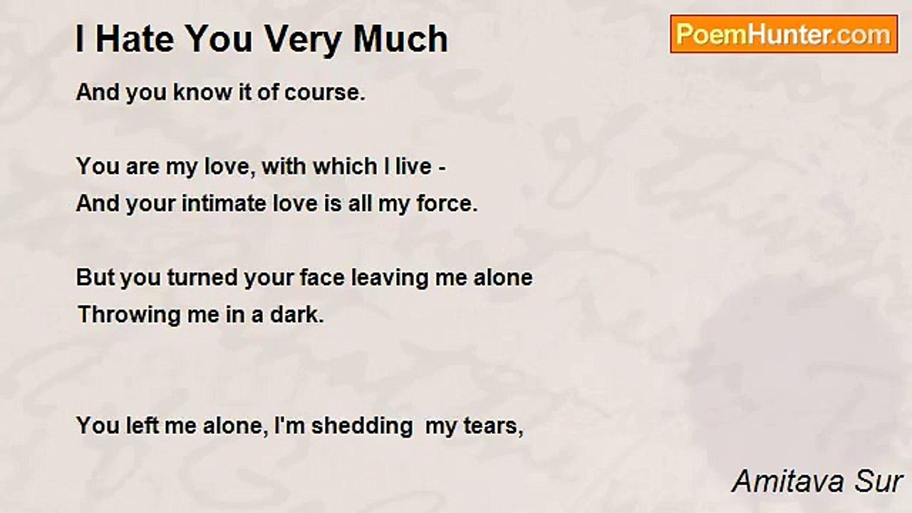 Amitava Sur - I Hate You Very Much