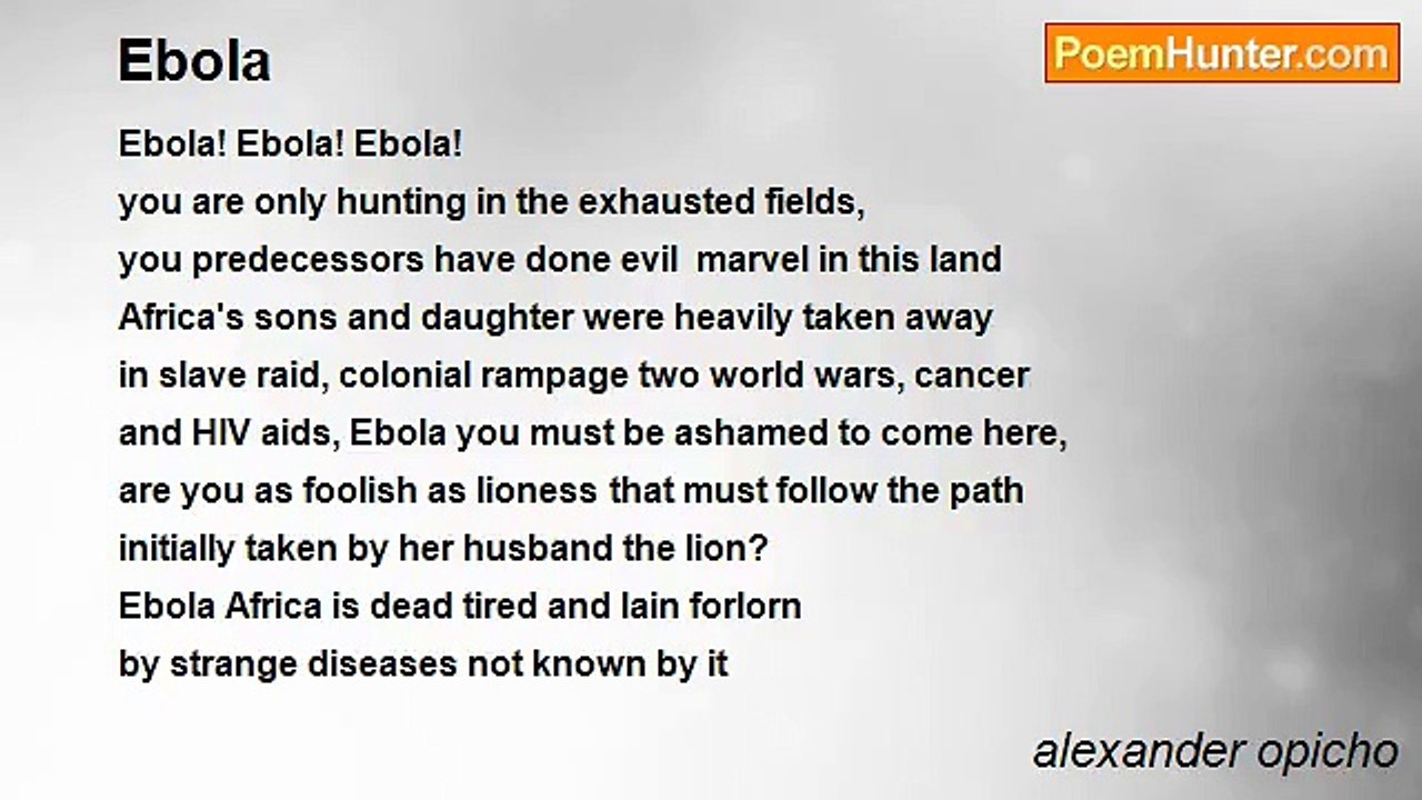 alexander opicho - Ebola