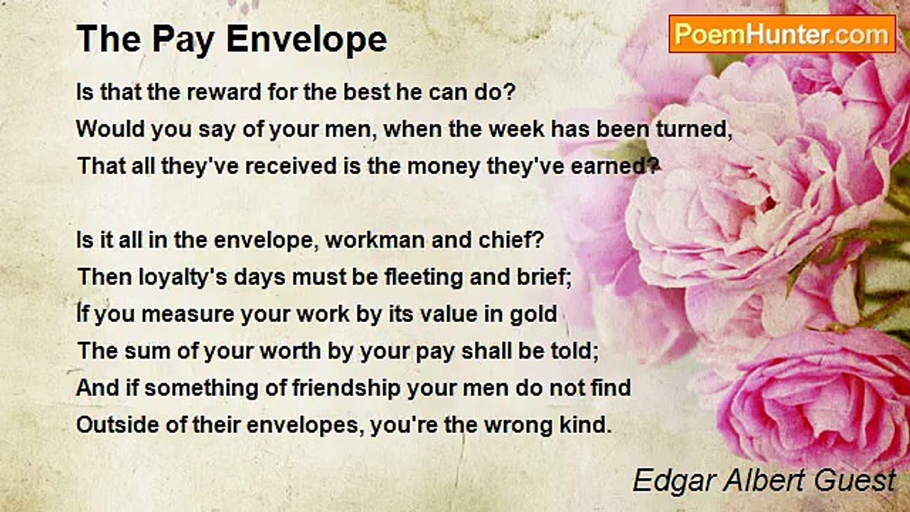 Edgar Albert Guest - The Pay Envelope