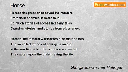 Gangadharan nair Pulingat.. - Horse
