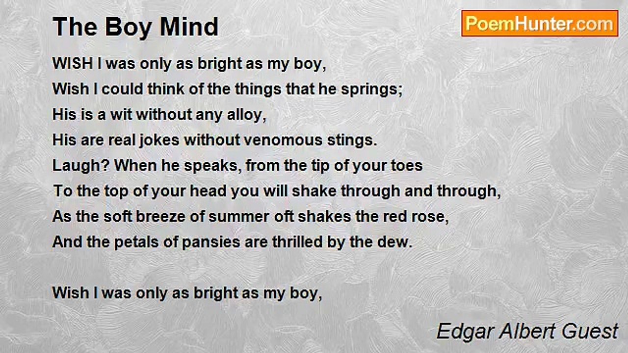 Edgar Albert Guest - The Boy Mind