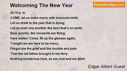 Edgar Albert Guest - Welcoming The New Year