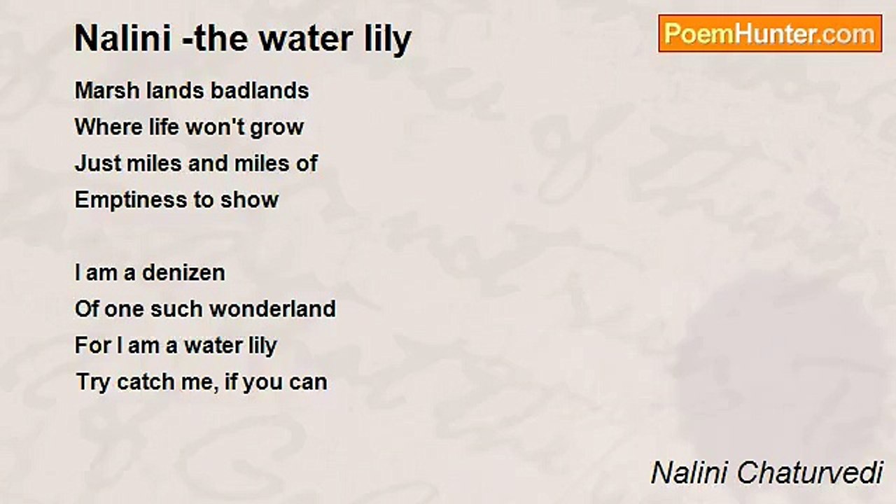 Nalini Jyotsana Chaturvedi - Nalini -the water...