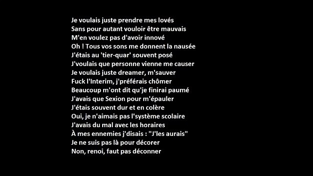 La légende black - Black M (Lyrics / Paroles)