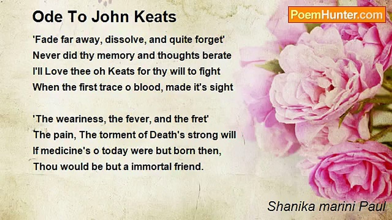 Shanika marini Paul - Ode To John Keats
