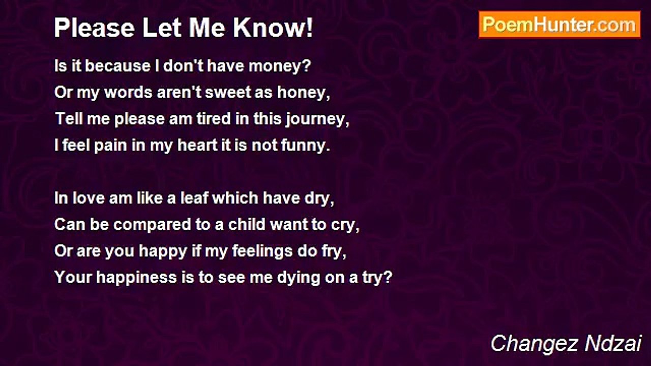 Changez Ndzai - Please Let Me Know!