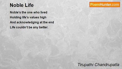 Tirupathi Chandrupatla - Noble Life