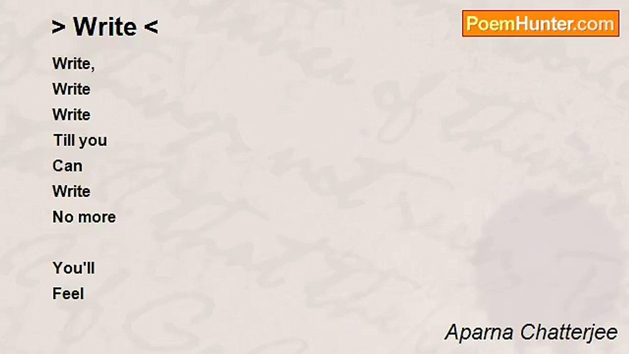 Aparna Chatterjee - > Write